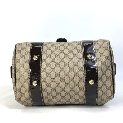 GUCCI Boston Duffel bag 203516 GG Supreme Canvas beige Handbag GG ribbon plate Women Secondhand