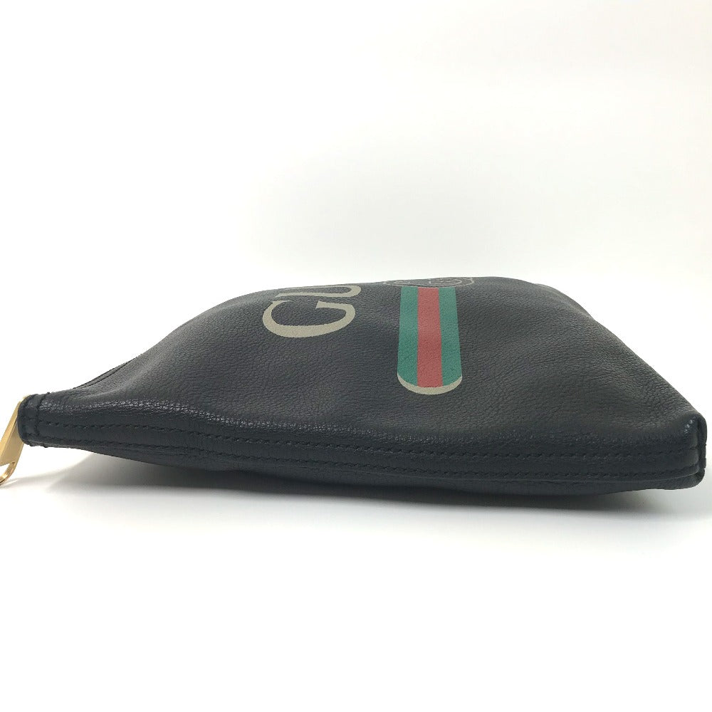 GUCCI Clutch bag 500981 leather black Bag logo mens Used