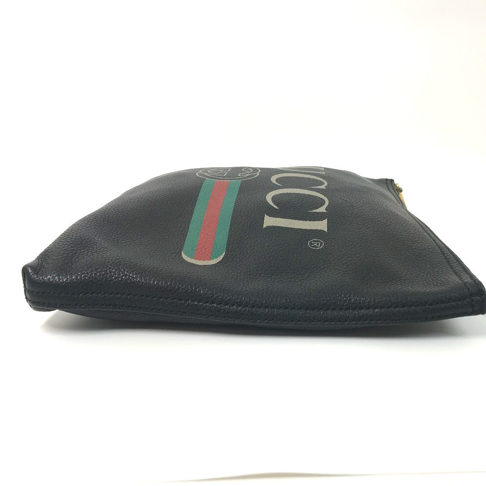 GUCCI Clutch bag 500981 leather black Bag logo mens Used