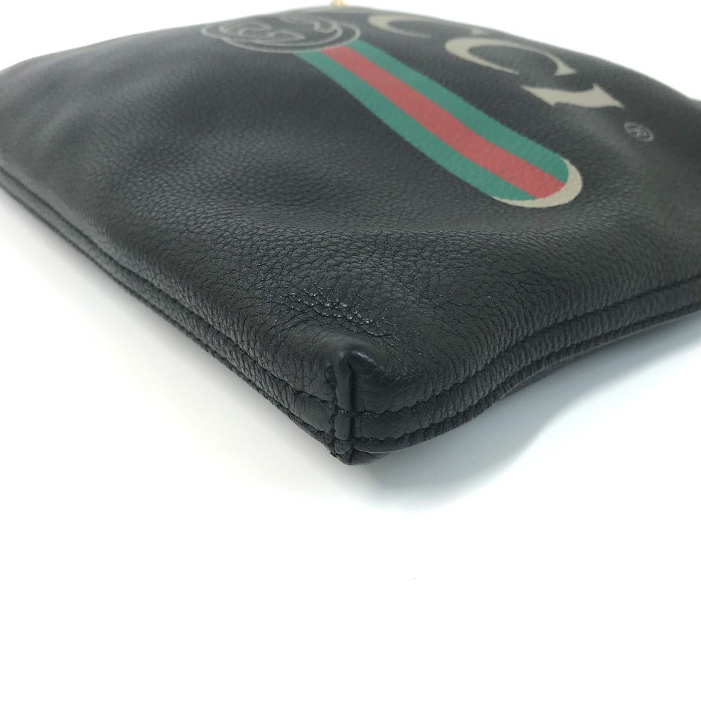 GUCCI Clutch bag 500981 leather black Bag logo mens Used