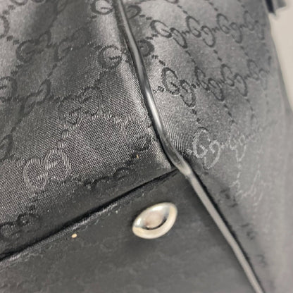 GUCCI Boston Duffel bag 190629 Leather / nylon black GG logo () Used