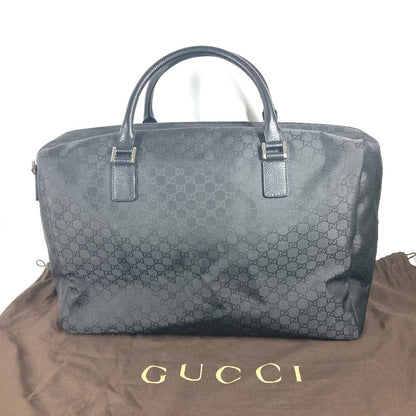 GUCCI Boston Duffel bag 190629 Leather / nylon black GG logo () Used