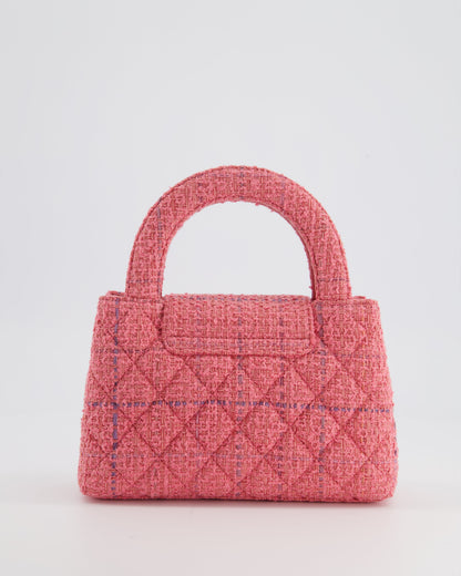 Chanel Pink Tweed Small Kelly Bag with Brushed Antique Gold Hardware