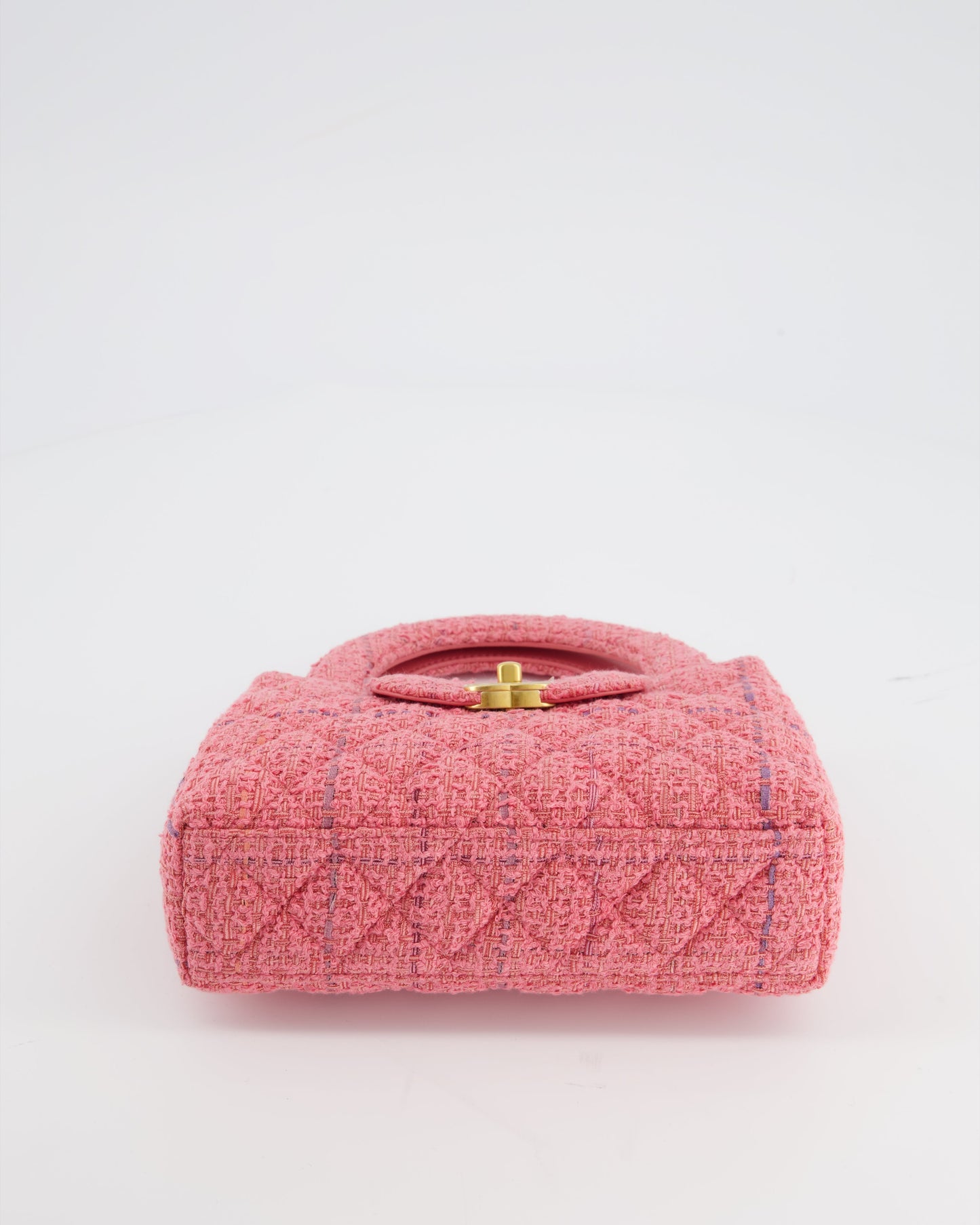 Chanel Pink Tweed Small Kelly Bag with Brushed Antique Gold Hardware