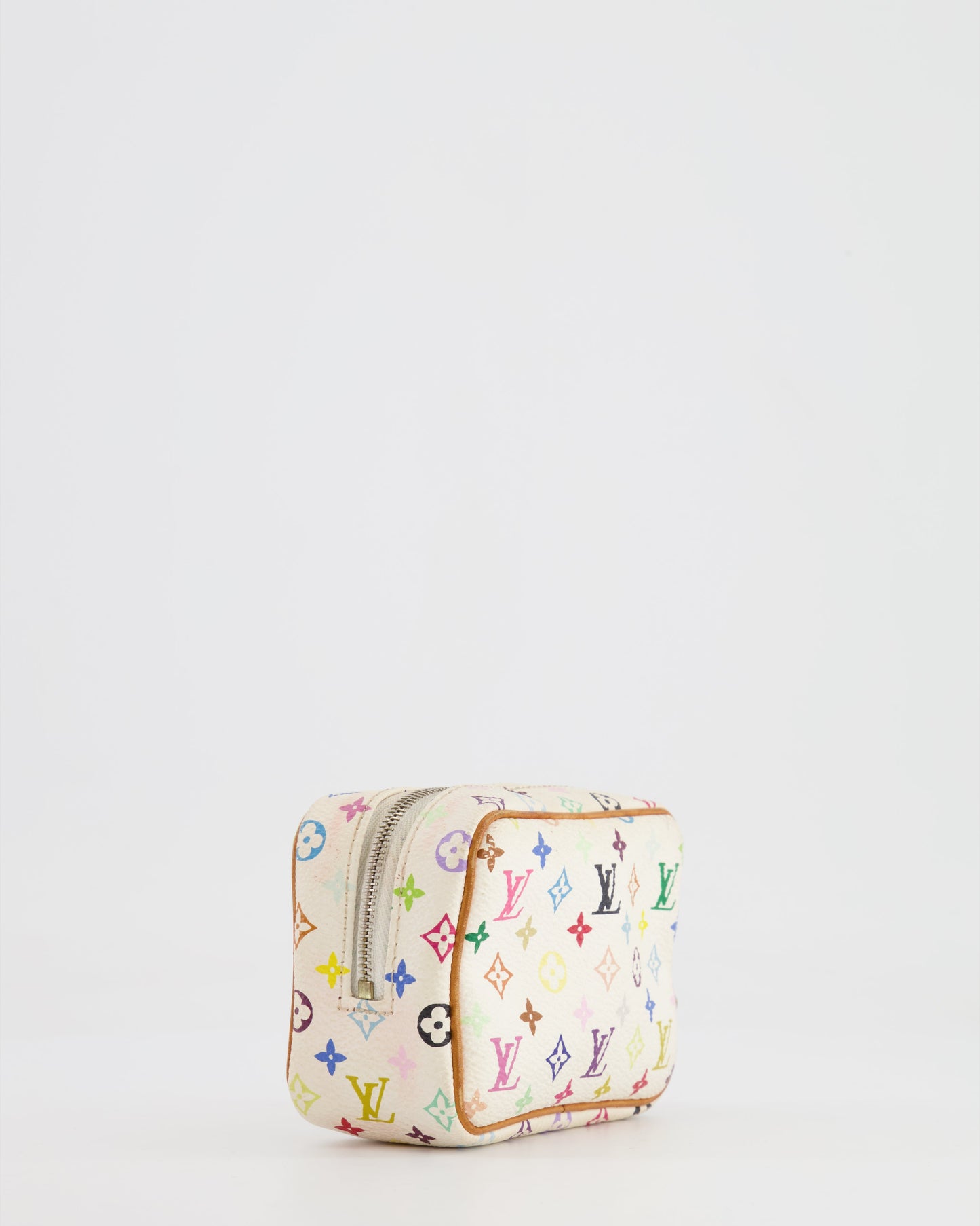 Louis Vuitton Murakami White and Multicolour Mini Pouch with Gold Hardware