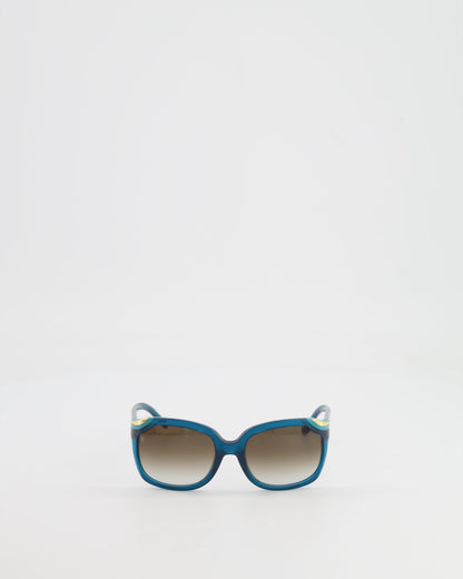 Louis Vuitton Blue Glitter Sunglasses with Gold Details