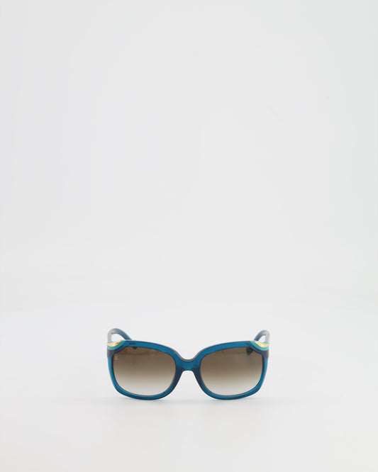 Louis Vuitton Blue Glitter Sunglasses with Gold Details