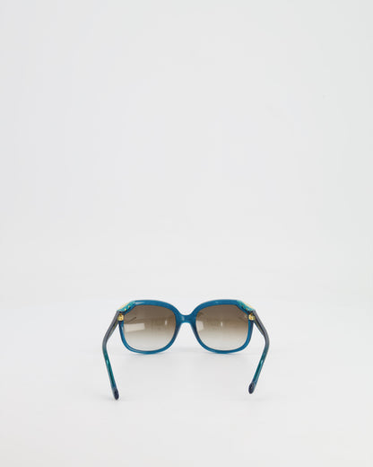 Louis Vuitton Blue Glitter Sunglasses with Gold Details