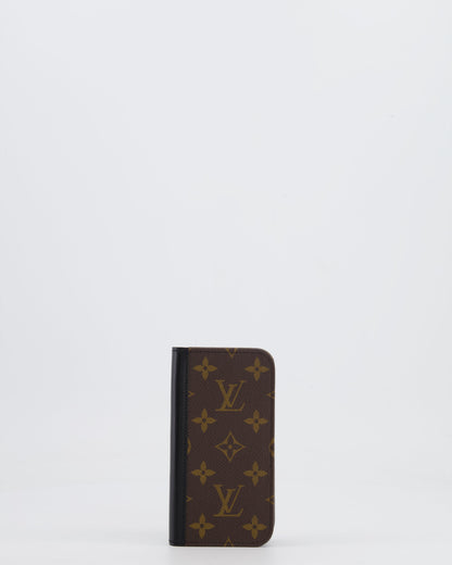 Louis Vuitton Brown Monogram Phone Case with Black Leather Details