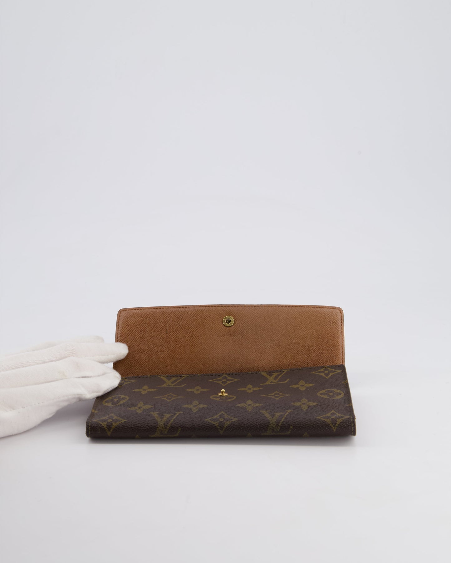 Louis Vuitton Vintage Monogram Canvas Wallet with Gold Hardware