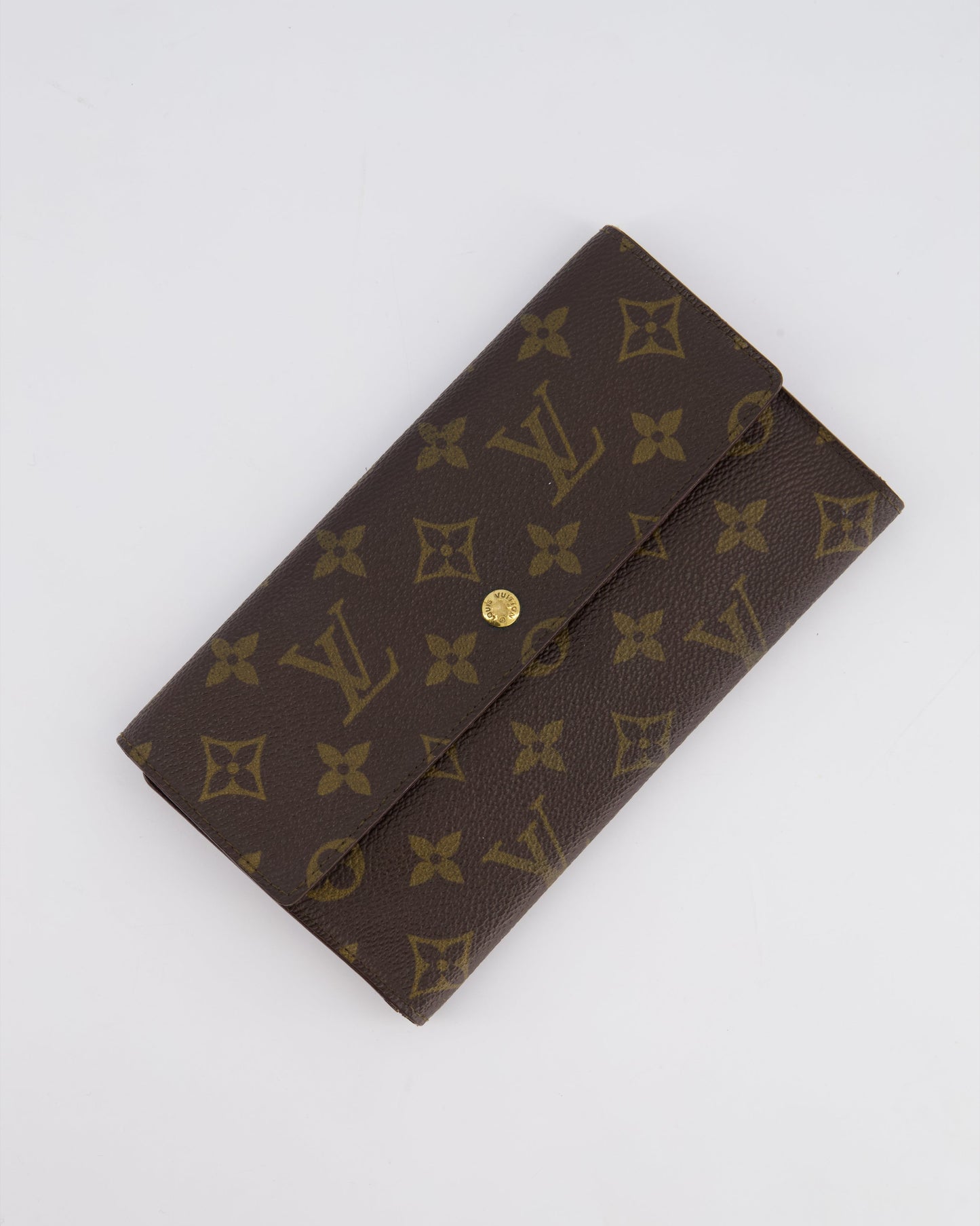 Louis Vuitton Vintage Monogram Canvas Wallet with Gold Hardware