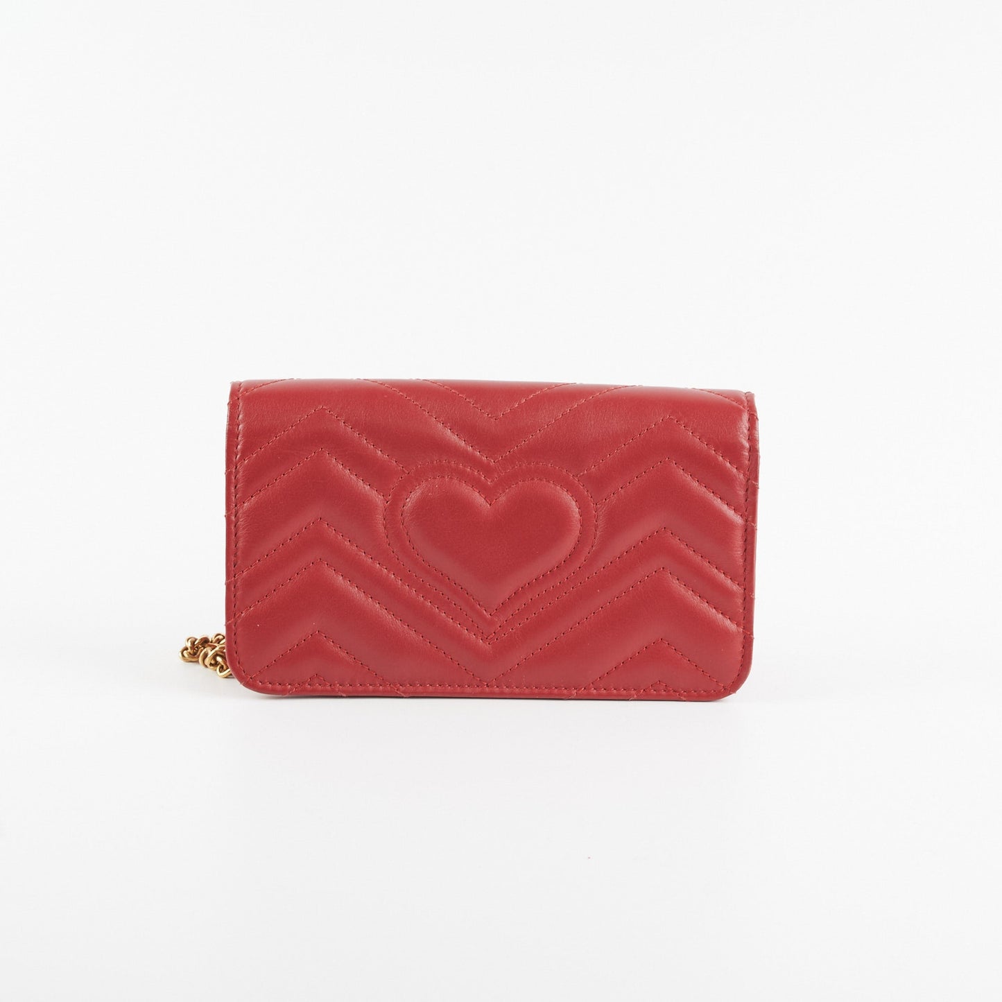 Gucci Chevron Wallet On Chain (Red)