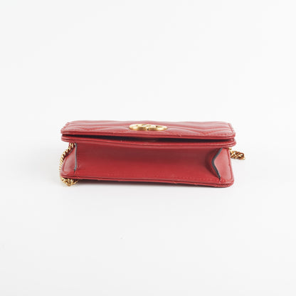 Gucci Chevron Wallet On Chain (Red)