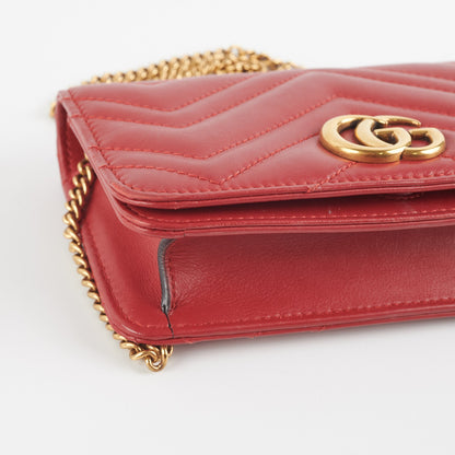 Gucci Chevron Wallet On Chain (Red)