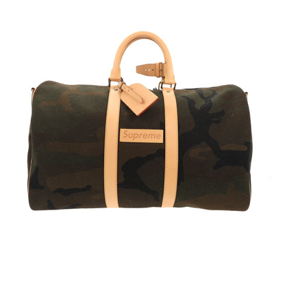 Louis Vuitton  X SUPREME X Supreme Keepall Bandouliere 45 Camo Travel Bag