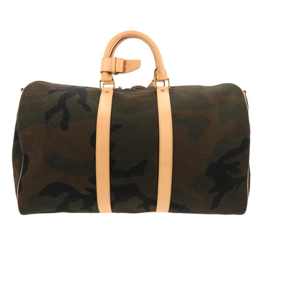 Louis Vuitton  X SUPREME X Supreme Keepall Bandouliere 45 Camo Travel Bag