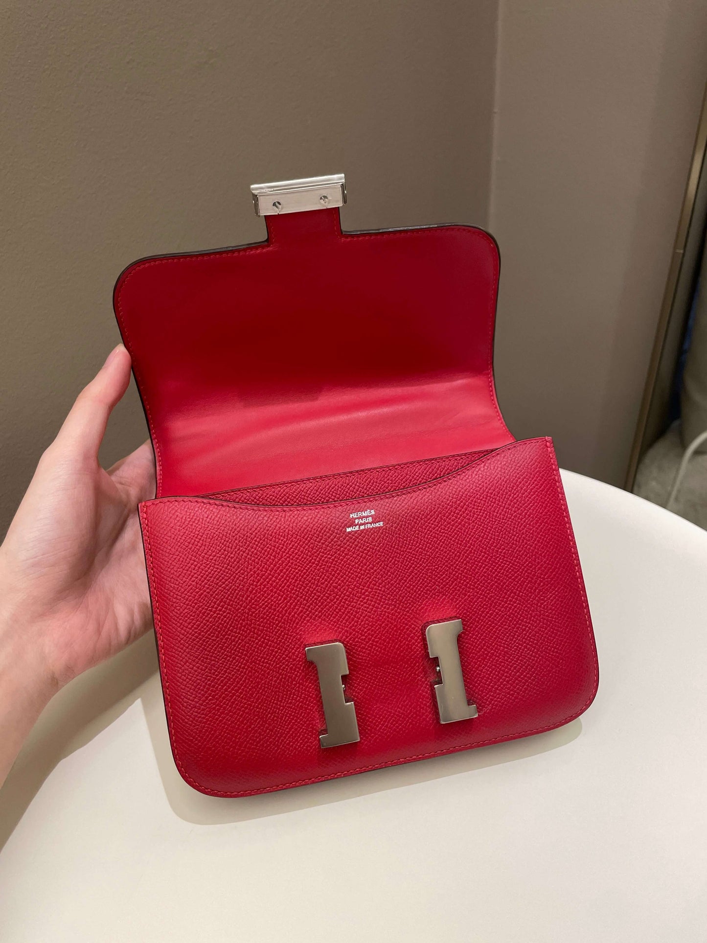 Hermes Constance 18 Rouge Casaque Epsom