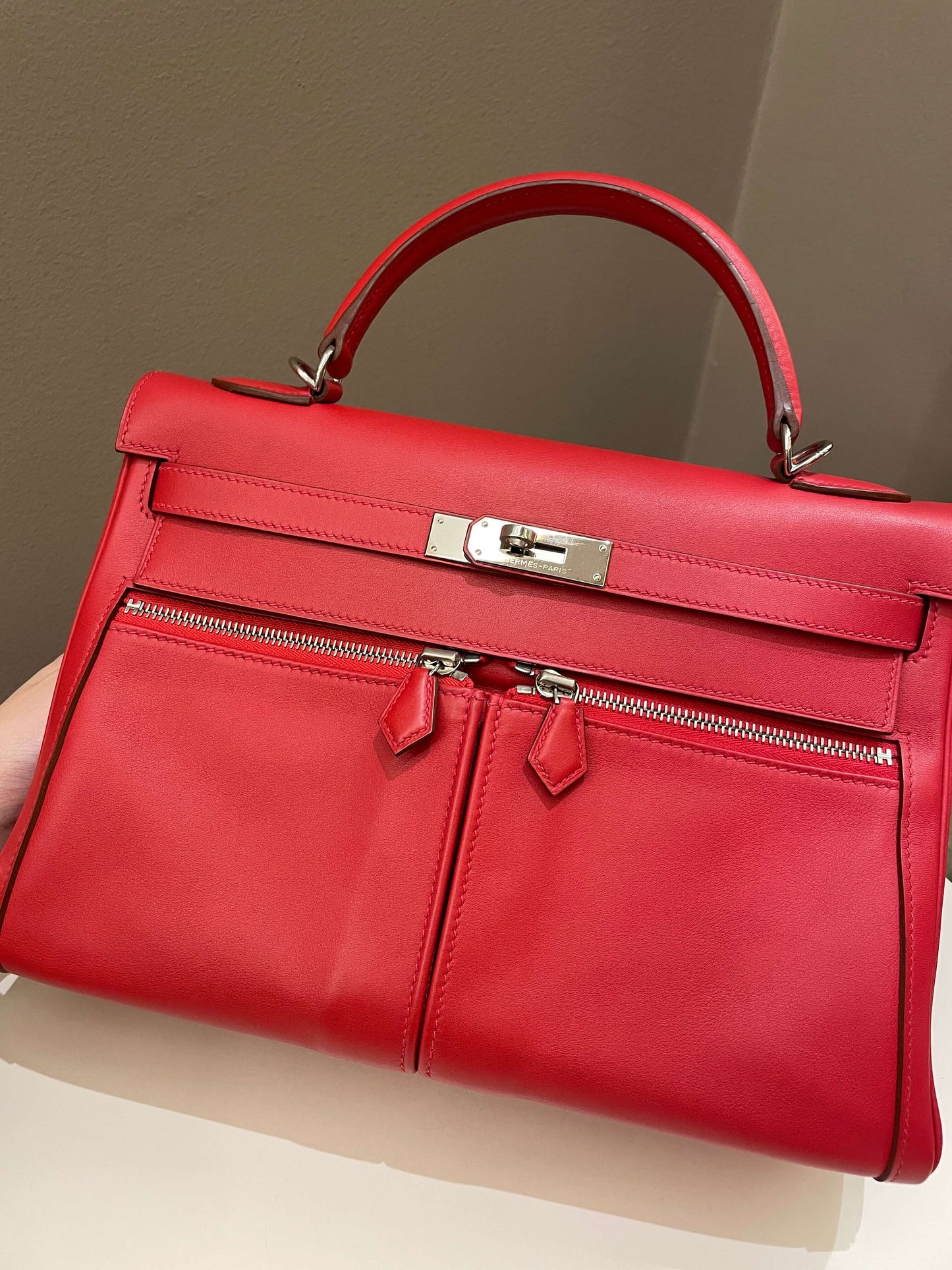 Hermes Kelly Lakis 32 Vermillion Swift