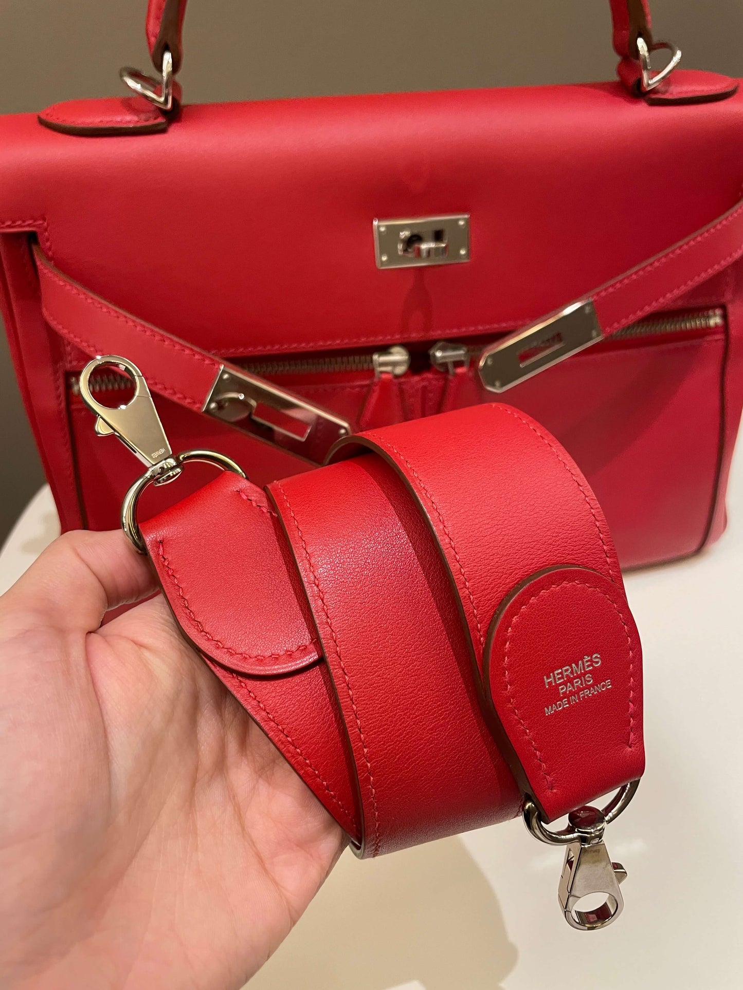 Hermes Kelly Lakis 32 Vermillion Swift