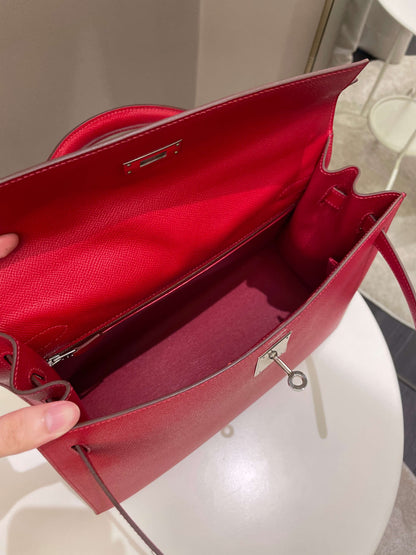 Hermes Kelly Sellier 32 Rouge Casaque Epsom