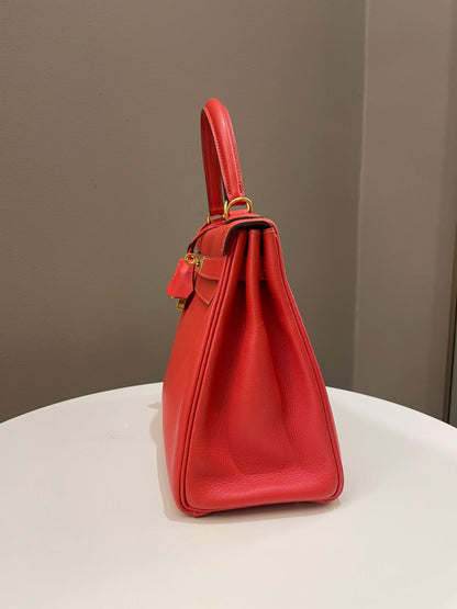 Hermes Kelly 28 Rouge Tomato Evercolor