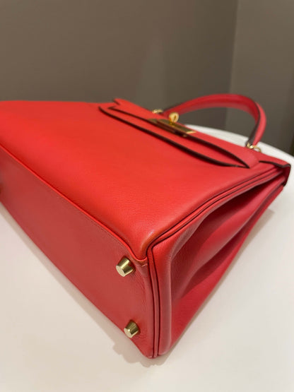 Hermes Kelly 28 Rouge Tomato Evercolor