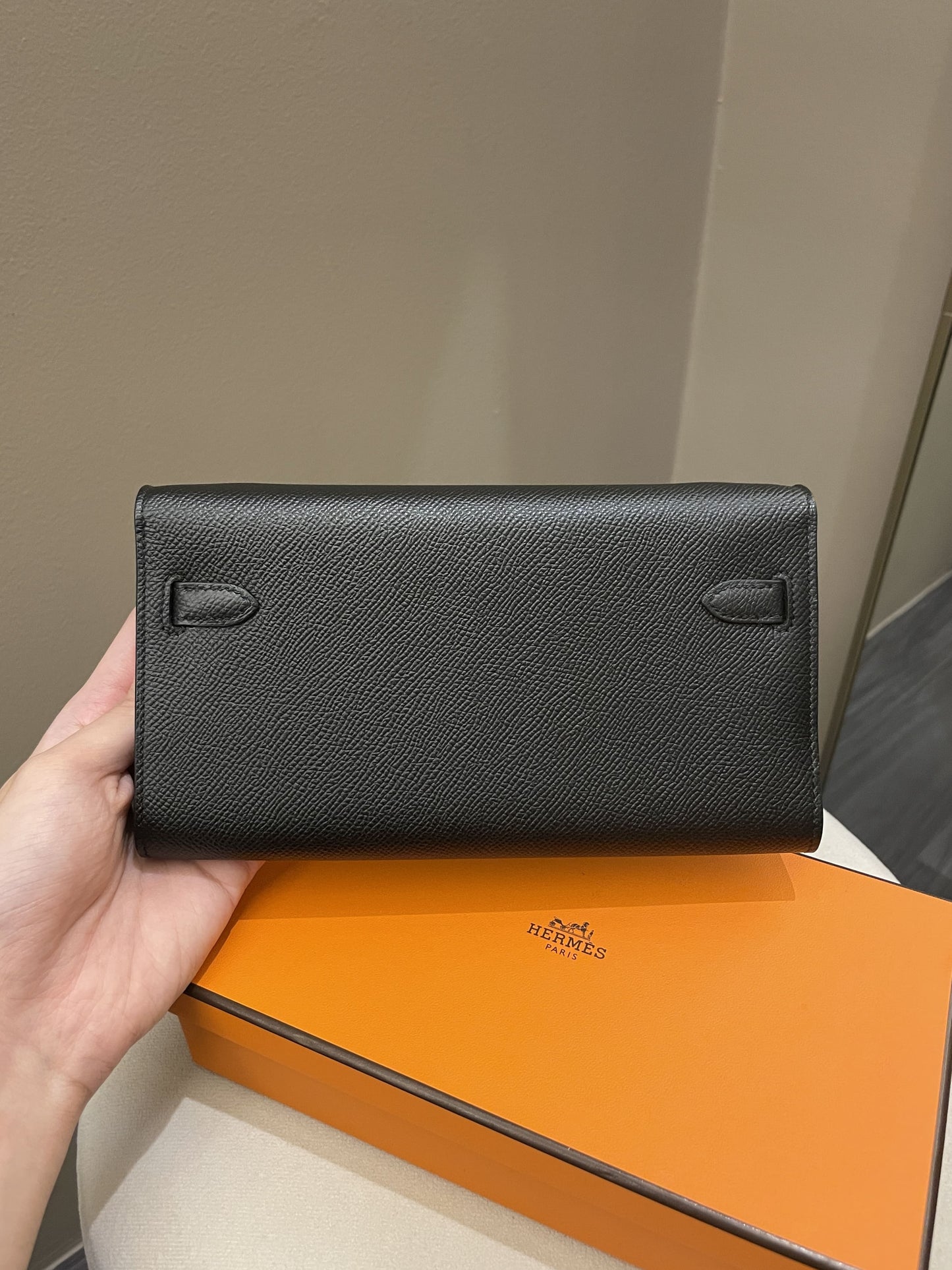 Hermes Kelly To Go Black Epsom