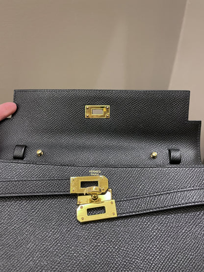 Hermes Kelly To Go Black Epsom