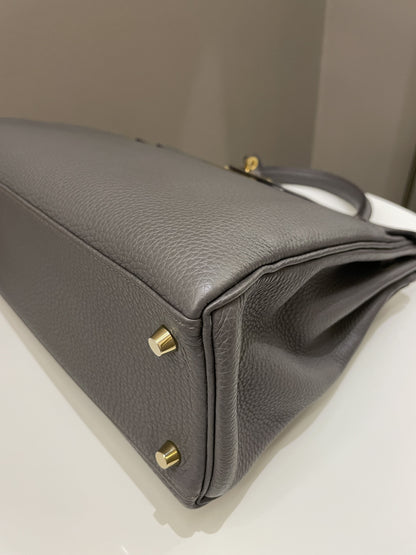 Hermes Kelly Retourne 32 Gris Etain Togo