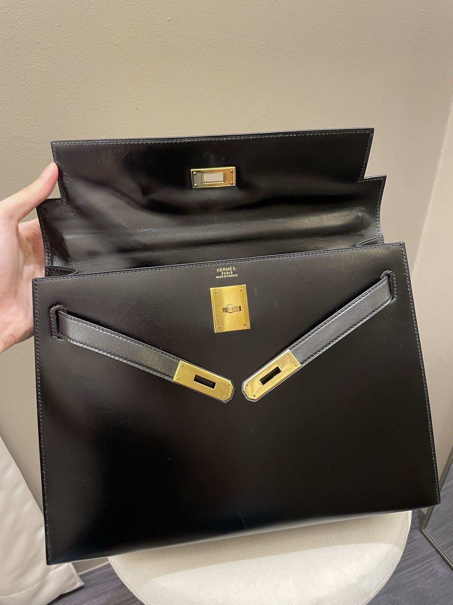 Hermes Kelly Sellier 32 Black Box