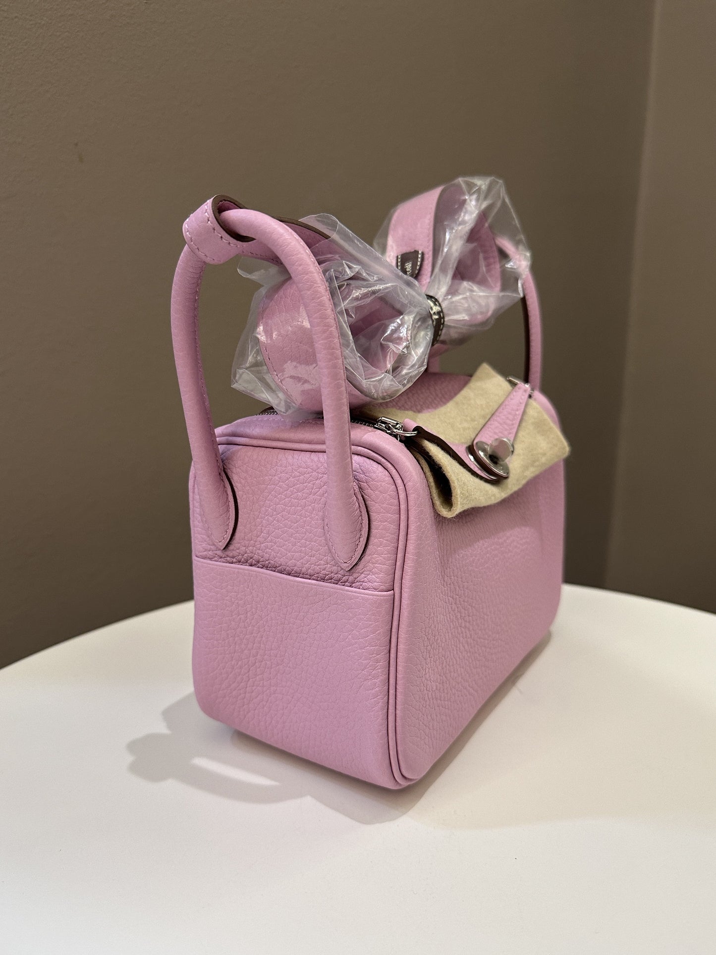 Hermes Mini Lindy Mauve Sylvestre Clemence