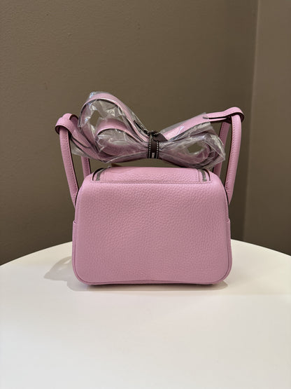 Hermes Mini Lindy Mauve Sylvestre Clemence