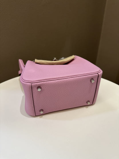 Hermes Mini Lindy Mauve Sylvestre Clemence