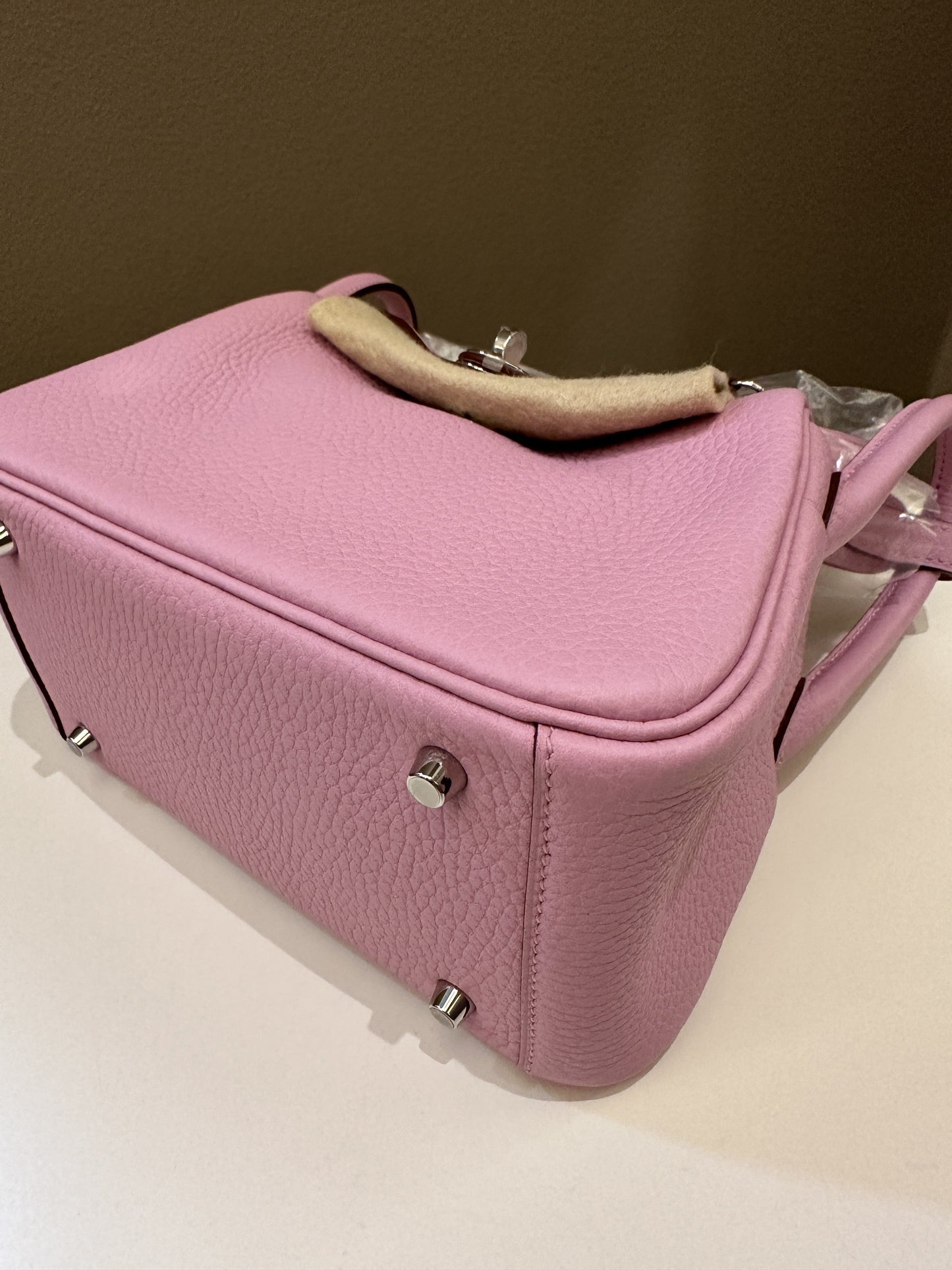 Hermes Mini Lindy Mauve Sylvestre Clemence