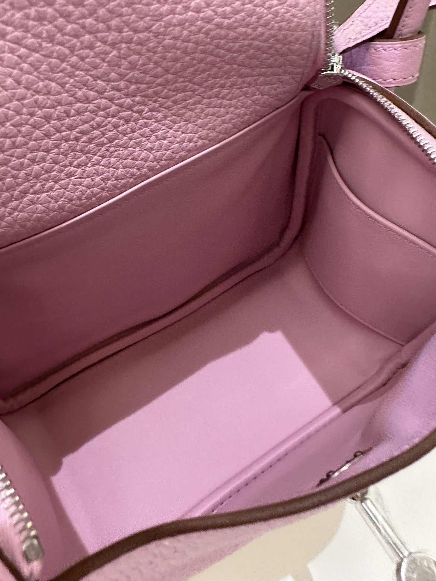 Hermes Mini Lindy Mauve Sylvestre Clemence