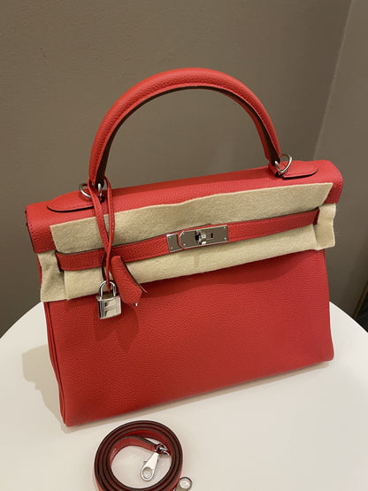 Hermes Kelly Retourne 32 Rouge Pivoine Togo