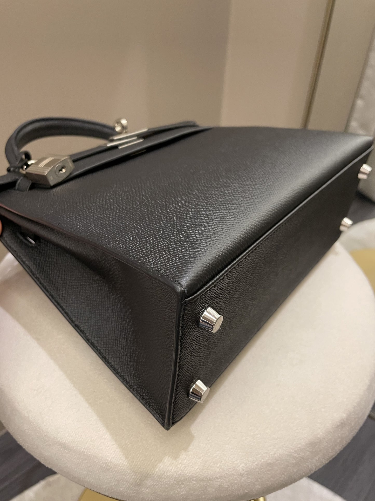 Hermes Kelly Sellier 25 Black Epsom