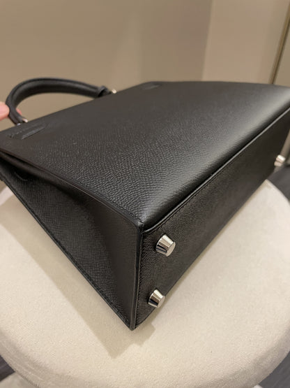 Hermes Kelly Sellier 25 Black Epsom