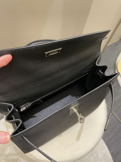 Hermes Kelly Sellier 25 Black Epsom