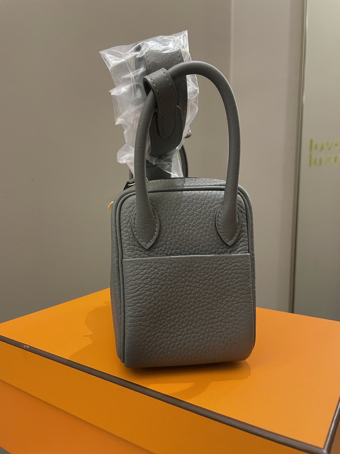 Hermes Mini Lindy Gris Meyer Clemence