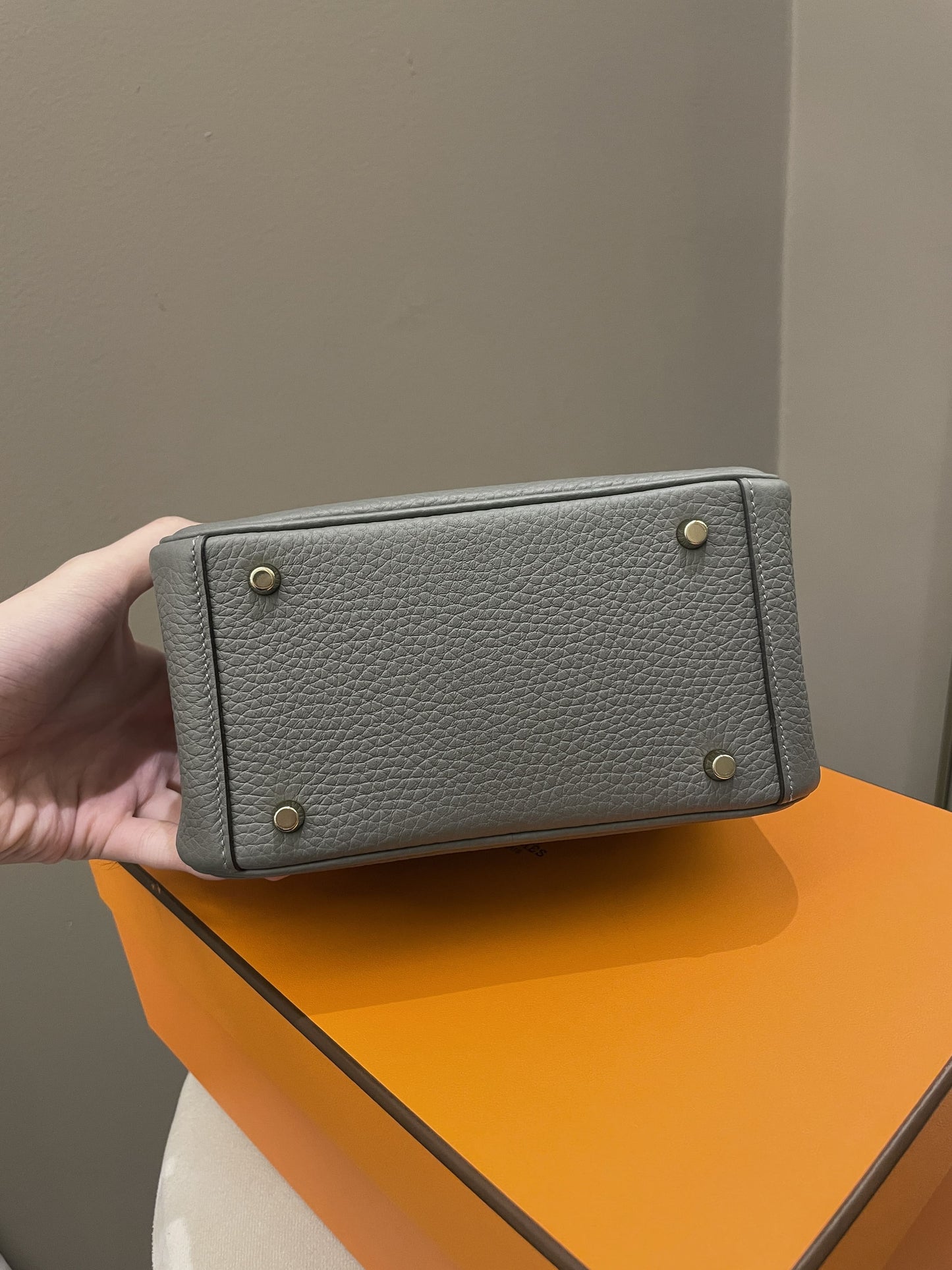 Hermes Mini Lindy Gris Meyer Clemence