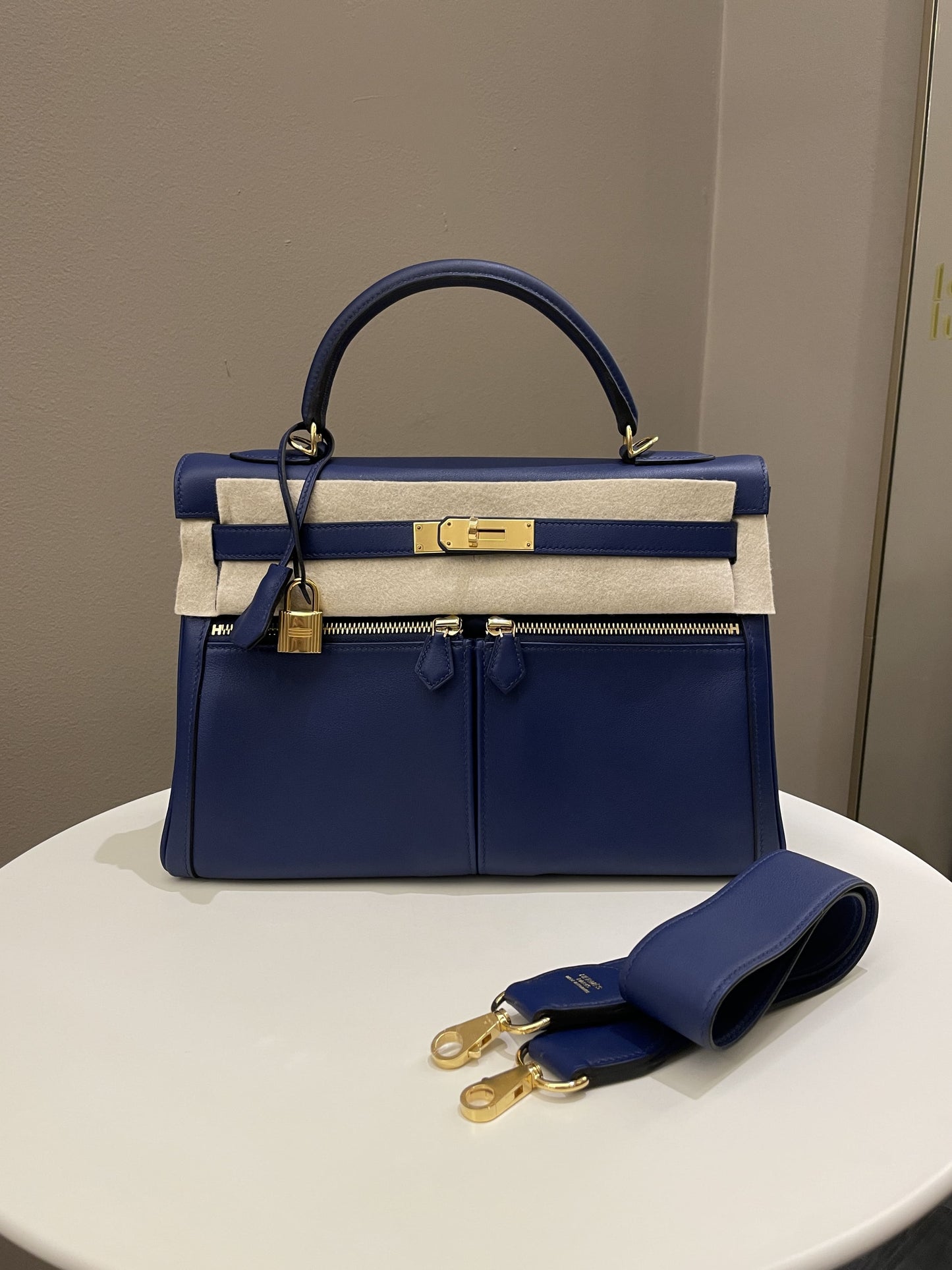 Hermes Kelly Lakis 32 Bleu Saphir Swift