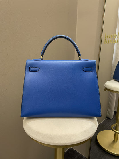 Hermes Kelly Sellier 32 Deep Blue Epsom