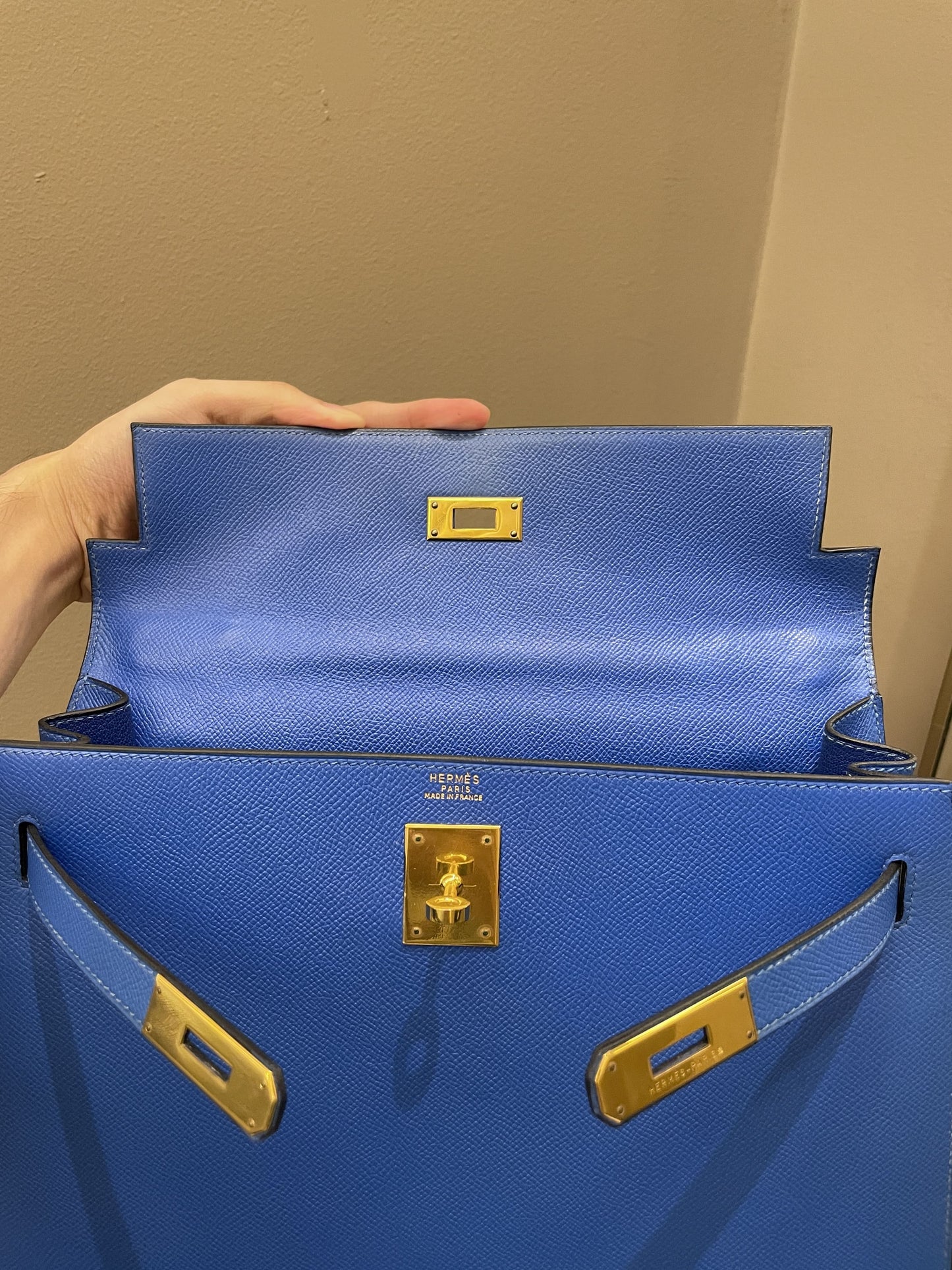 Hermes Kelly Sellier 32 Deep Blue Epsom