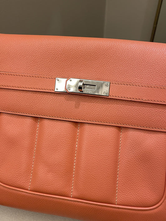 Hermes Berline 28 Flamingo Veau Evercolor