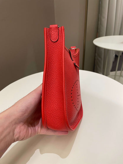 Hermes Mini Evelyne Rouge Tomate Clemence