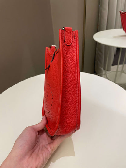 Hermes Mini Evelyne Rouge Tomate Clemence