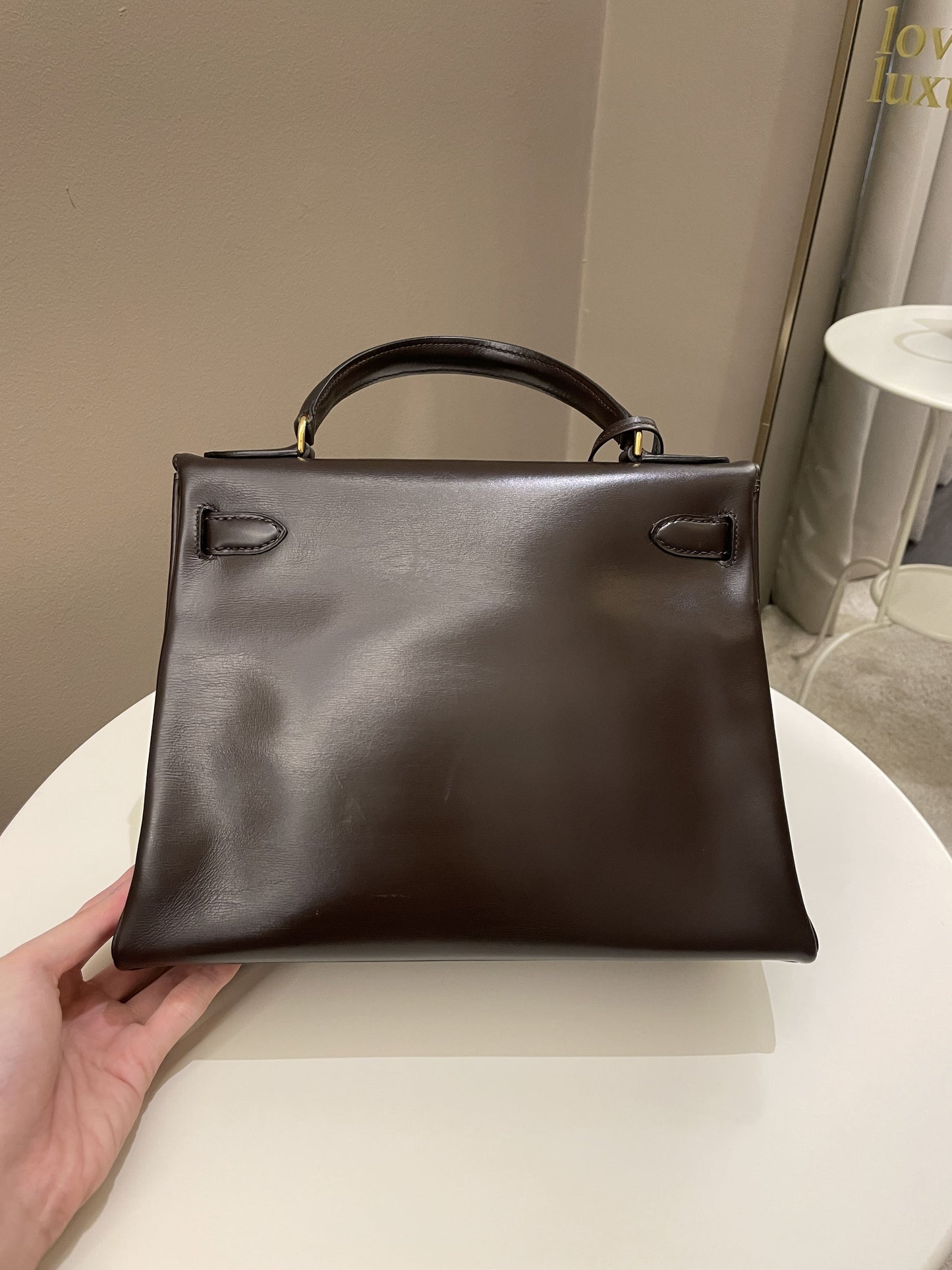 Hermes Vintage Kelly 28 Dark Brown Box