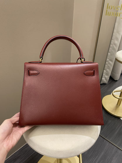 Hermes Kelly Sellier 28 Rouge H Epsom