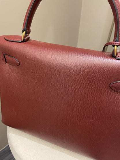 Hermes Kelly Sellier 28 Rouge H Epsom